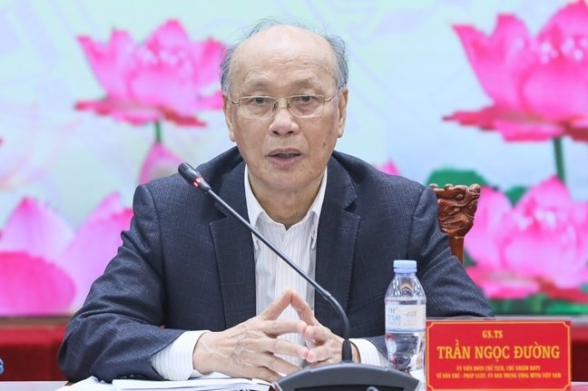 GS. TS Trần Ngọc Đường, Chủ nhiệm Hội đồng Tư vấn về dân chủ và pháp luật. Ảnh: Tạp chí Mặt trận